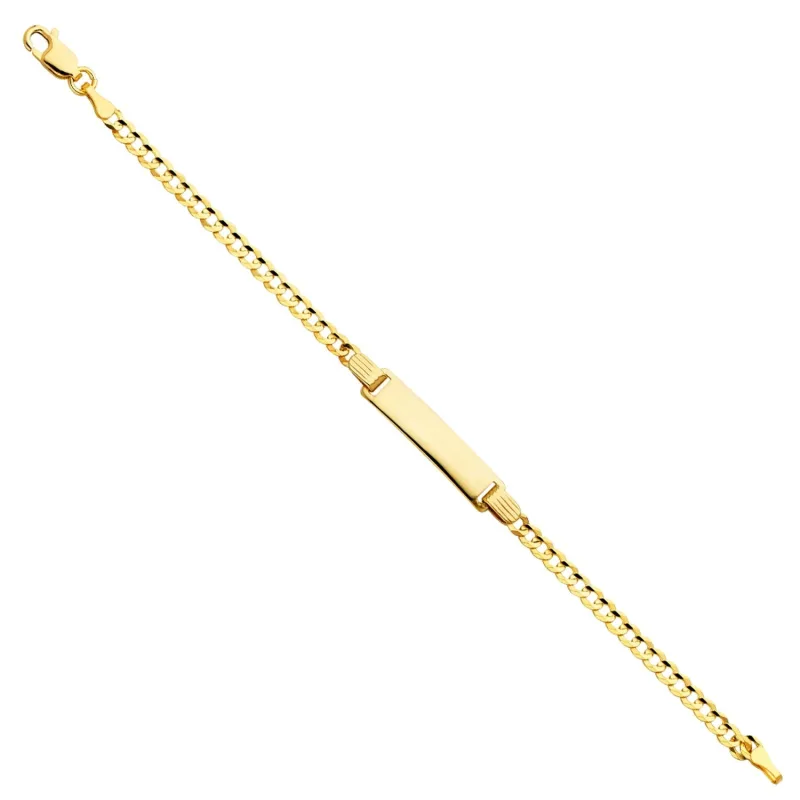 14KY 080 CUBAN BABY ID BRACELET
