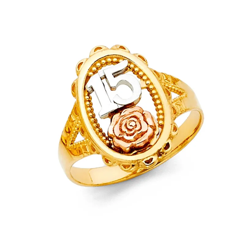 14K 3C 15 YRS RINGS (RG645)