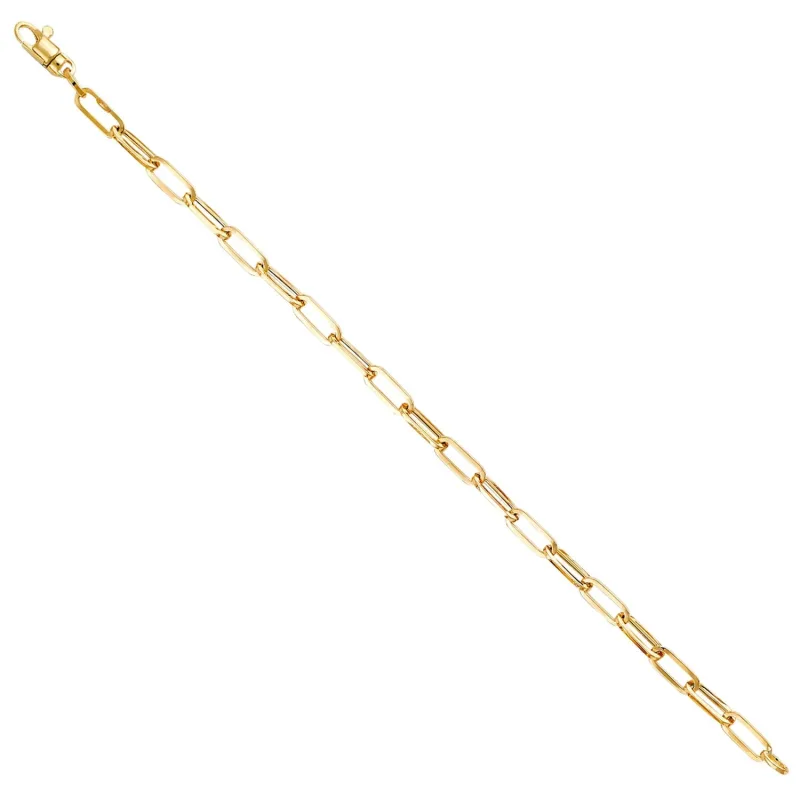 14KY 4.0mm Hollow Paperclip Br 7.25