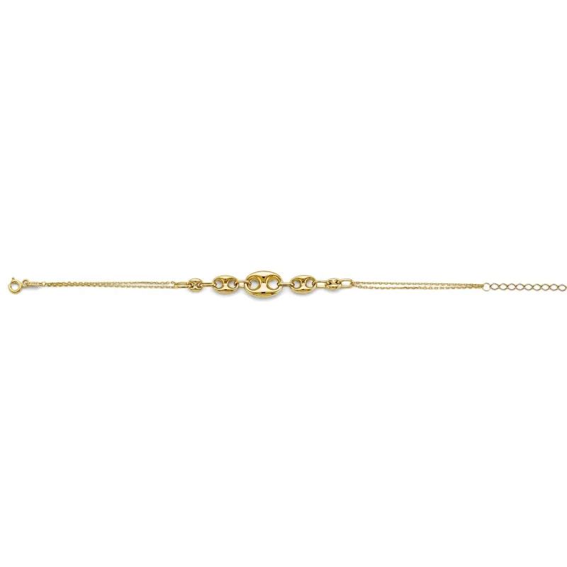 14KY Center Gucci Puff Link Bracelet