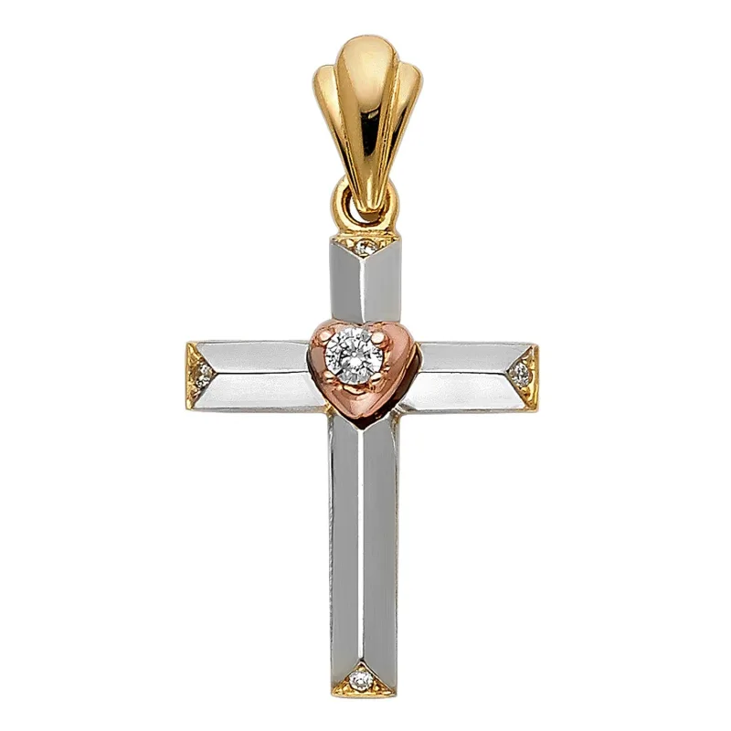 14K 3C CROSS PENDANT