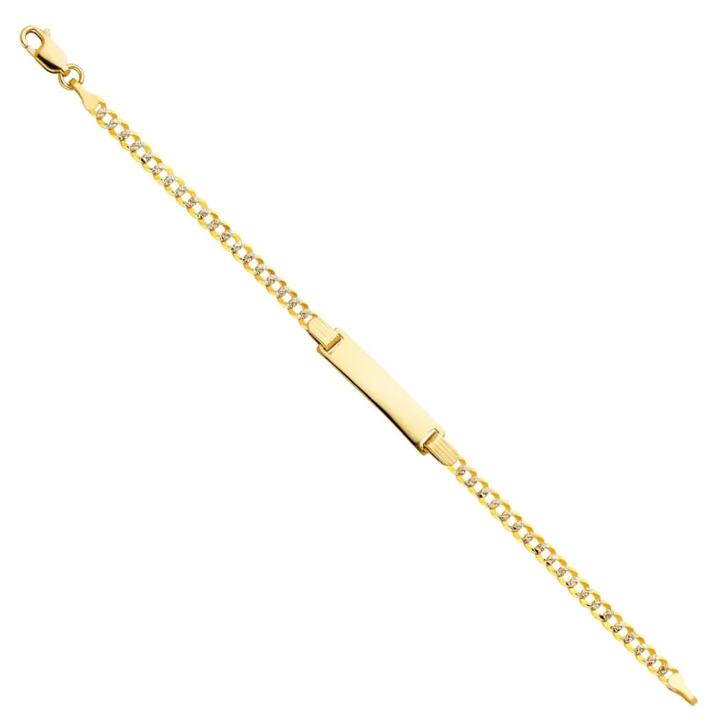 14K 080 CUBAN WP BABY ID BRACELET