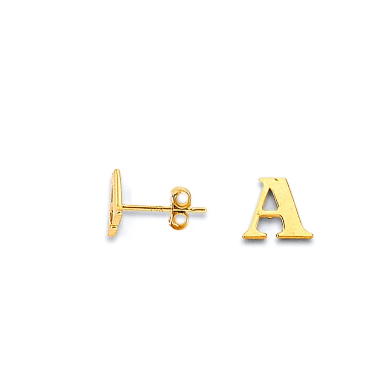 14KY Initial Earring