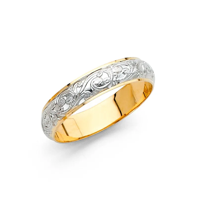14K 2T 4MM ENGRAVE DOM WED BD SZ 7