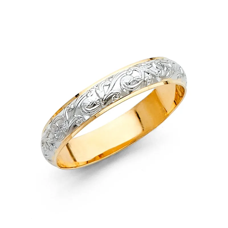 14K 2T 4MM ENGRAVE DOM WED BD SZ 10