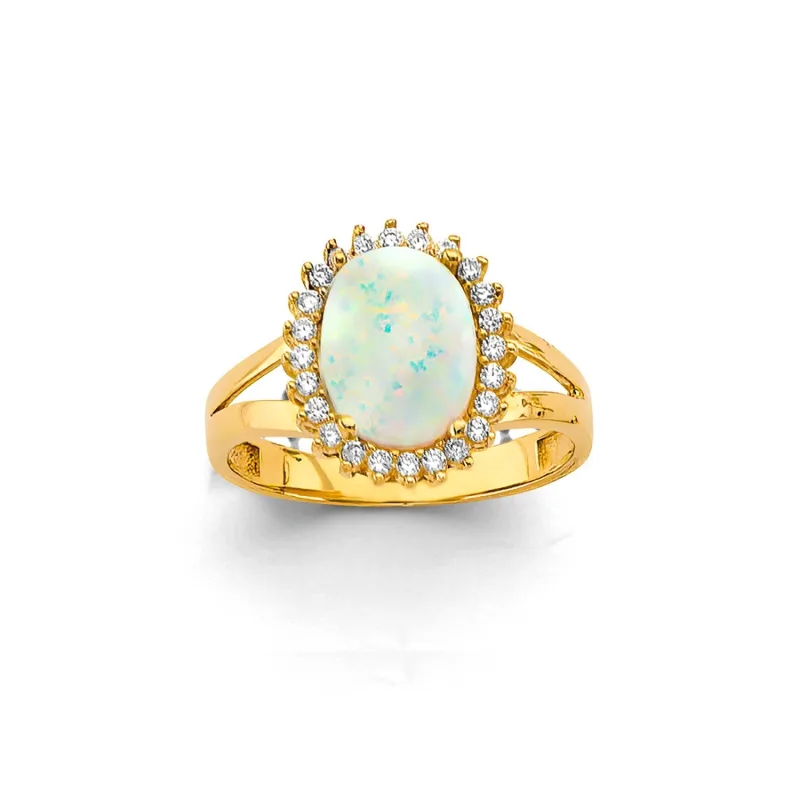 14KY CZ Opal Ring / Set