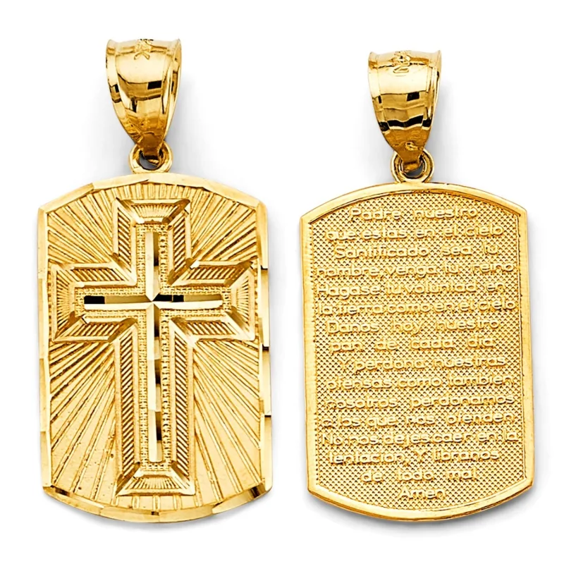 14KY Lord's Prayer in Spanish Pendant
