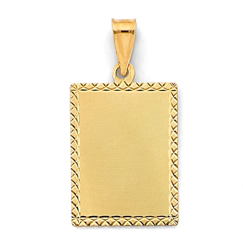 14KY Plain Stamp Pendant