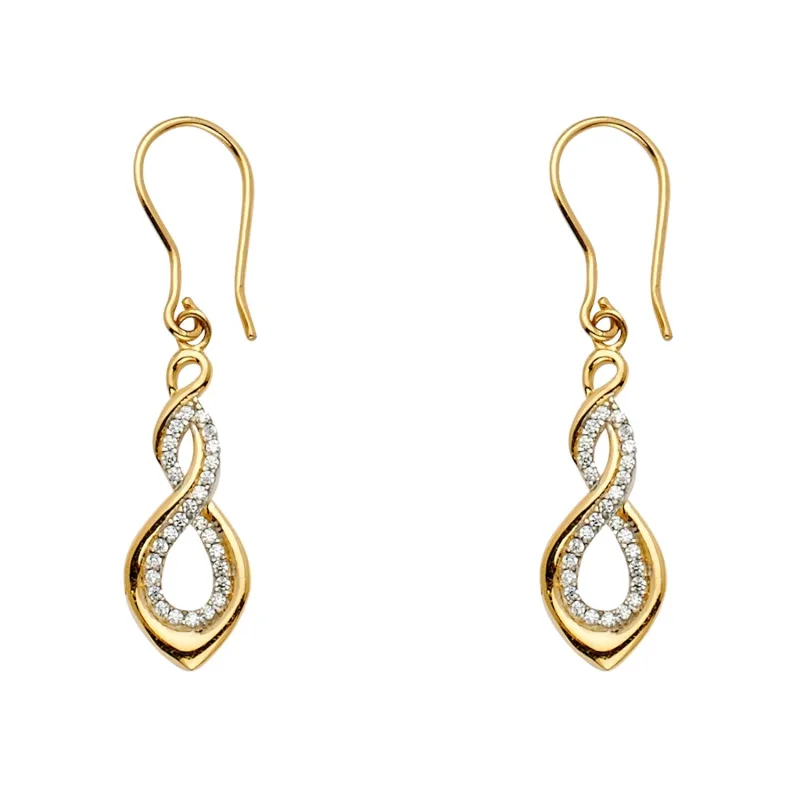 14KY 2Tone Infinity Earring