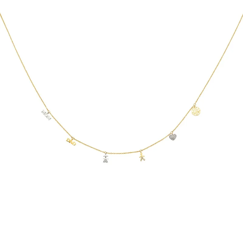 14K 2T Dangling Light Chain Necklace