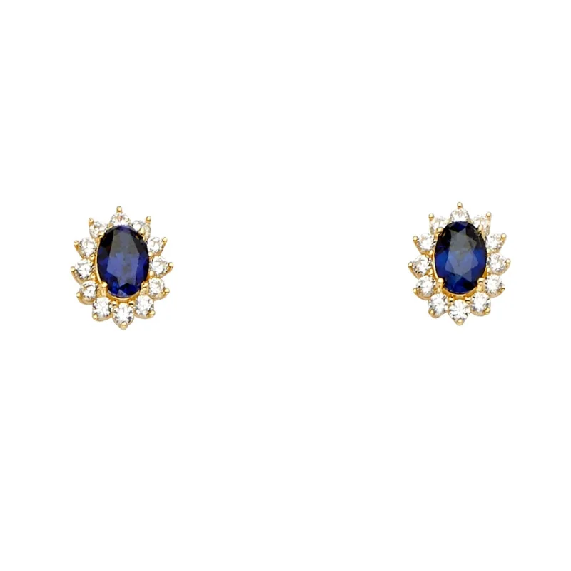 14KY Blue CZ Earring / Set