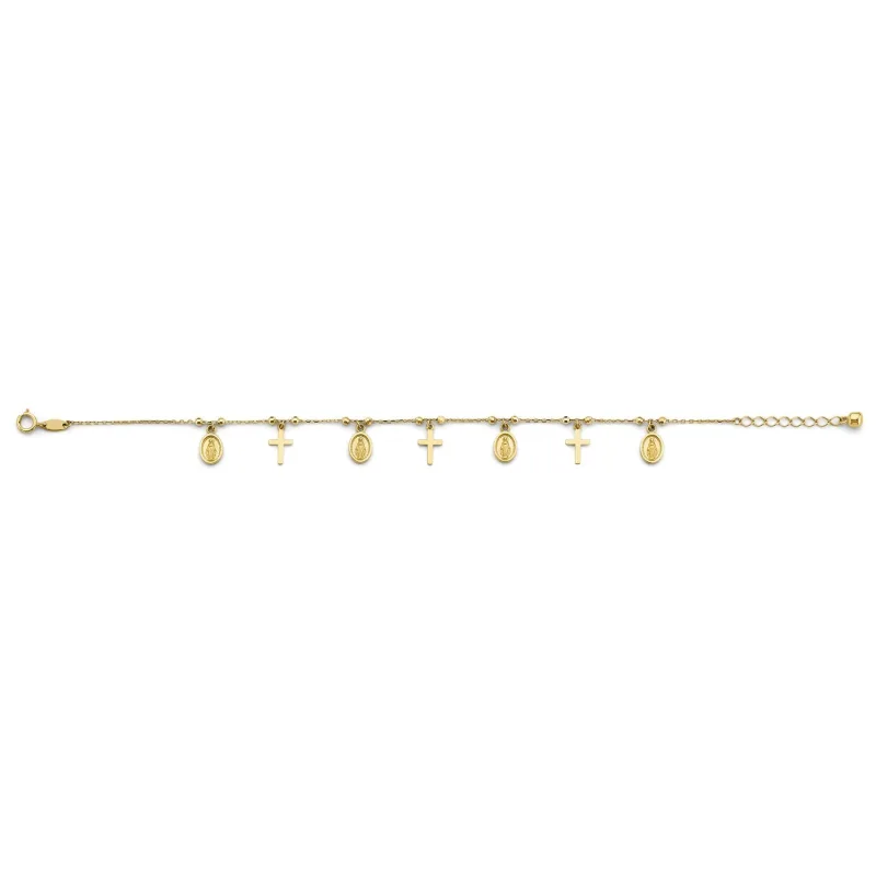 14KY Religious Charm Bracelet