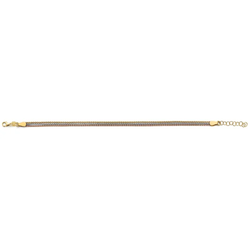 14K 3C 3 Line Bracelet