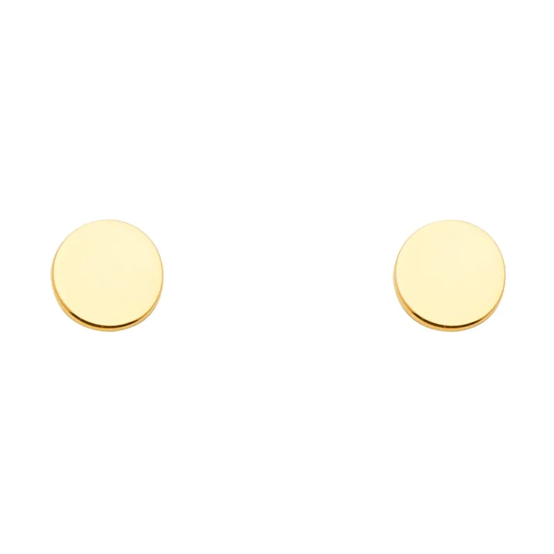 14KY Plain Circle Earring w/Push Back