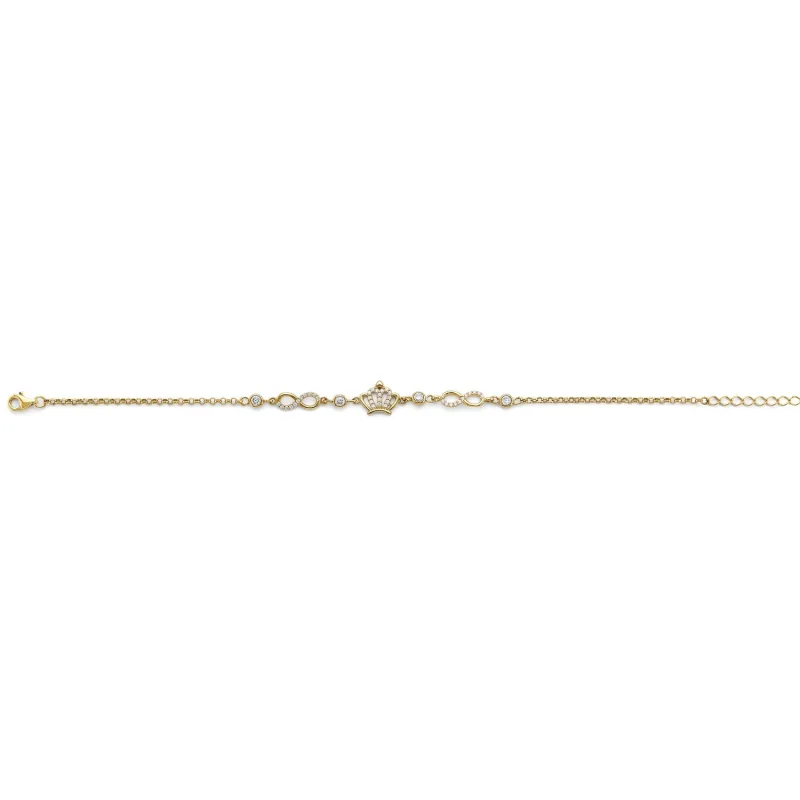 14KY Crown & Infiniti CZ Bracelet