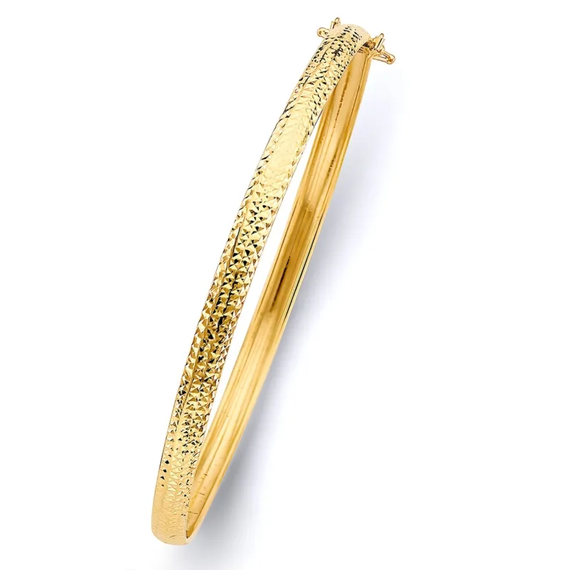 14KY 5mm Crystal D.C. Flexible Bangle - 7