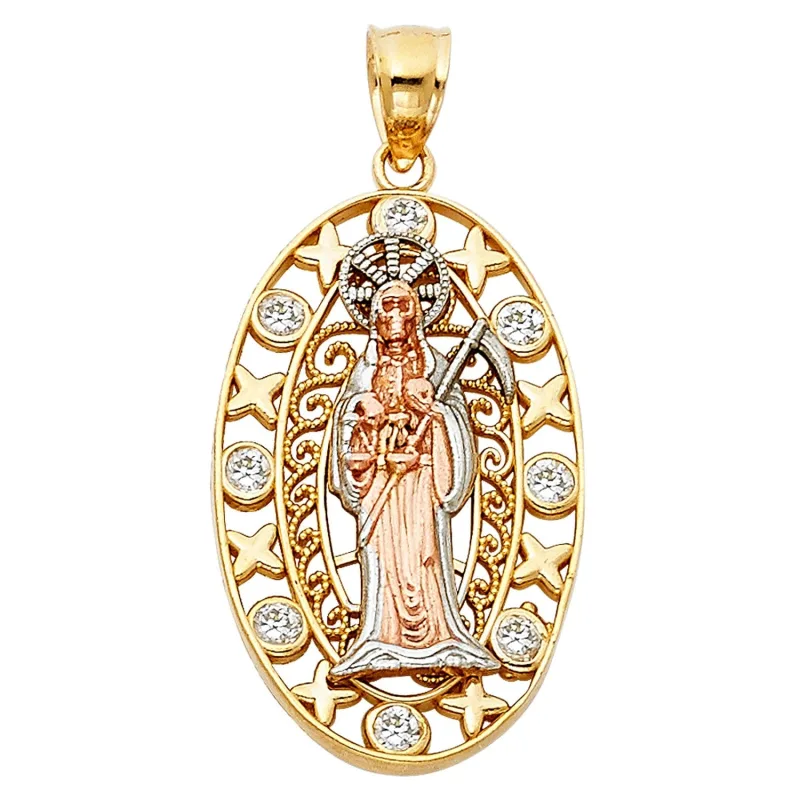 14K 3C SANTA MUERTE PENDANT