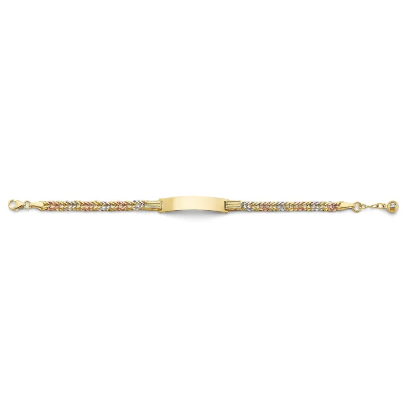 14K 3C CZ Baby ID Bracelet