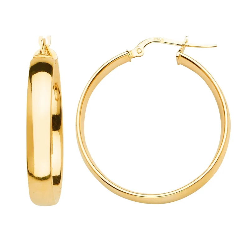 14KY Basic Hollow Hoop Earring