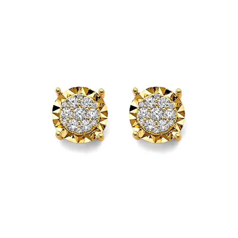 14KY CZ Cluster Earring / Set