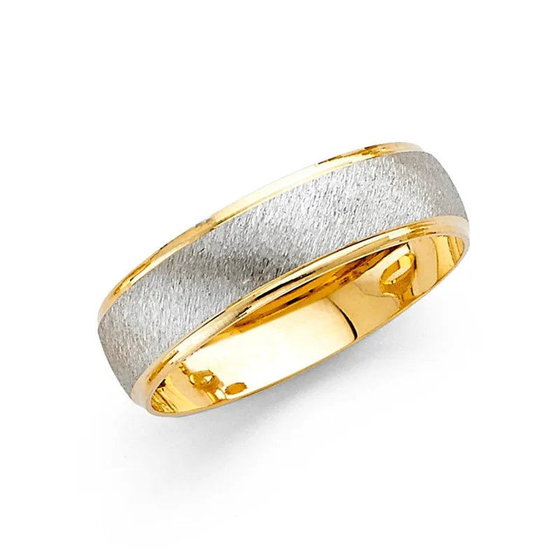 14K 2T 6MM F-CUT WED BAND SZ 10