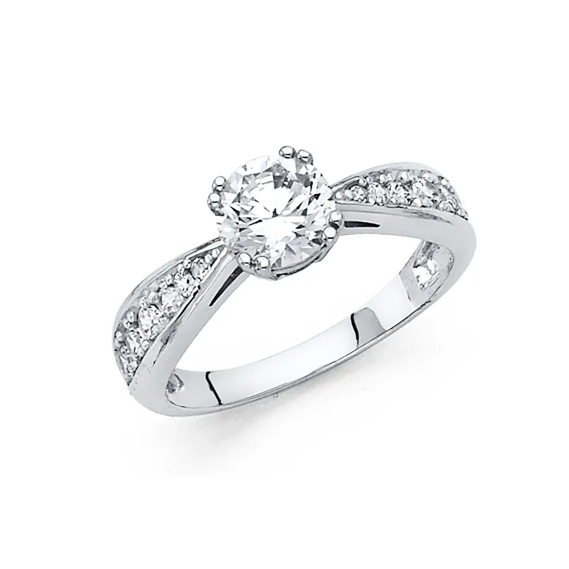 14KW CZ ENGAGEMENT RING (RG20W)