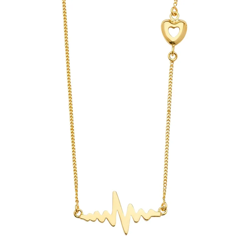 14KY Heartbeat Chain Necklace