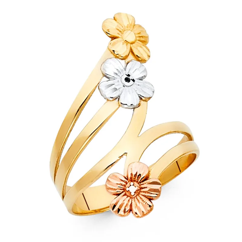 14K 3C FLOWER RINGS (RG603)