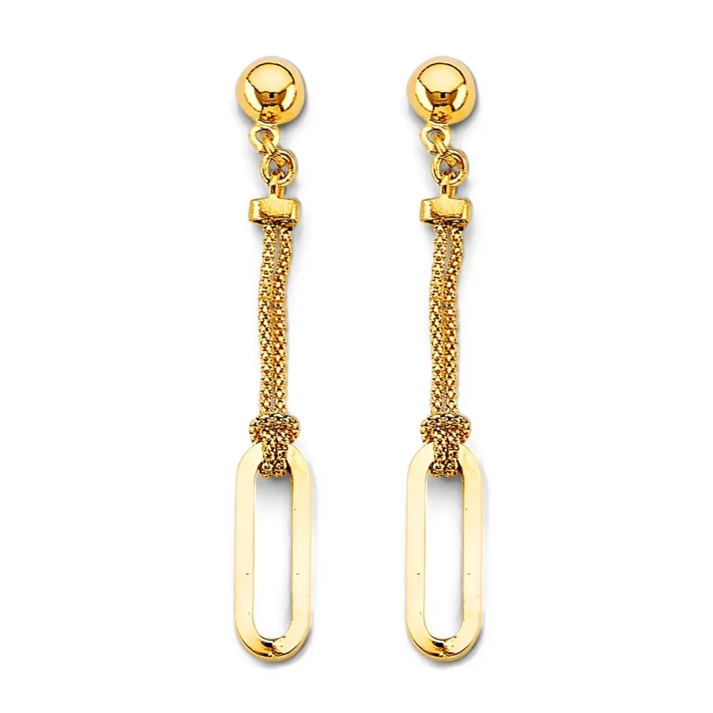 14KY Paperclip Earring (w/ pushback)