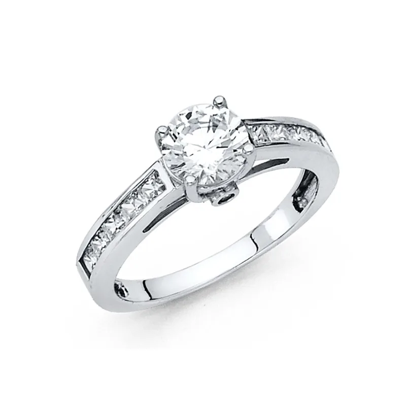 14KW CZ ENGAGEMENT RING (RG23W)