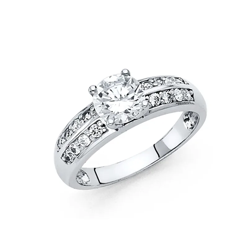 14KW CZ ENGAGEMENT RING (RG21W)