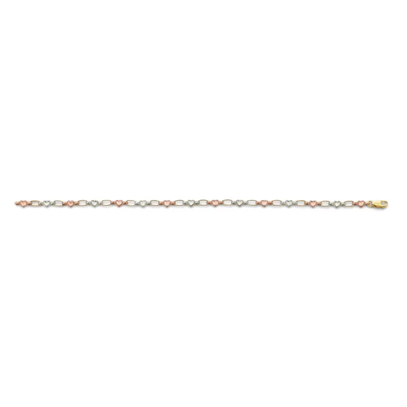 14K 3C Heart Bracelet