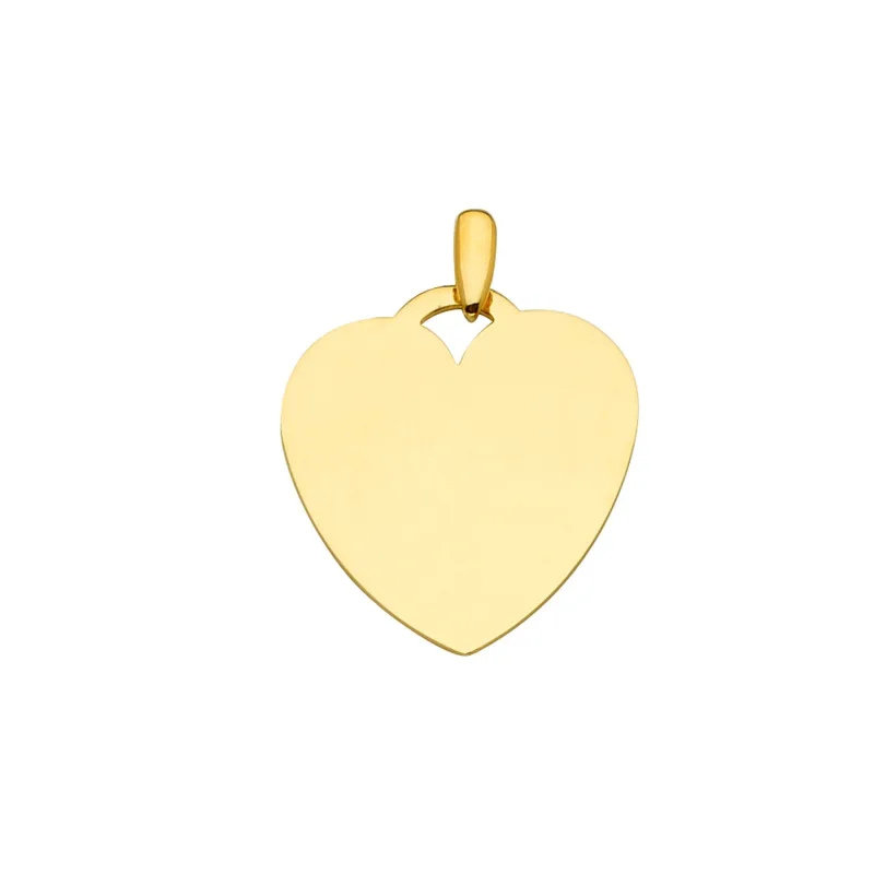 14KY Engravable Heart Pendant