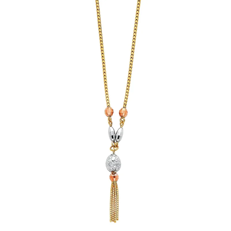 14K 3C LIGHT HANGING NECKLACE (NK75)