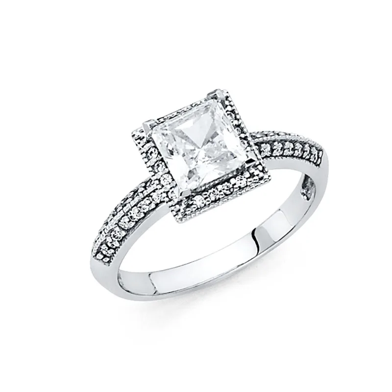14KW CZ ENGAGEMENT RING (RG59)