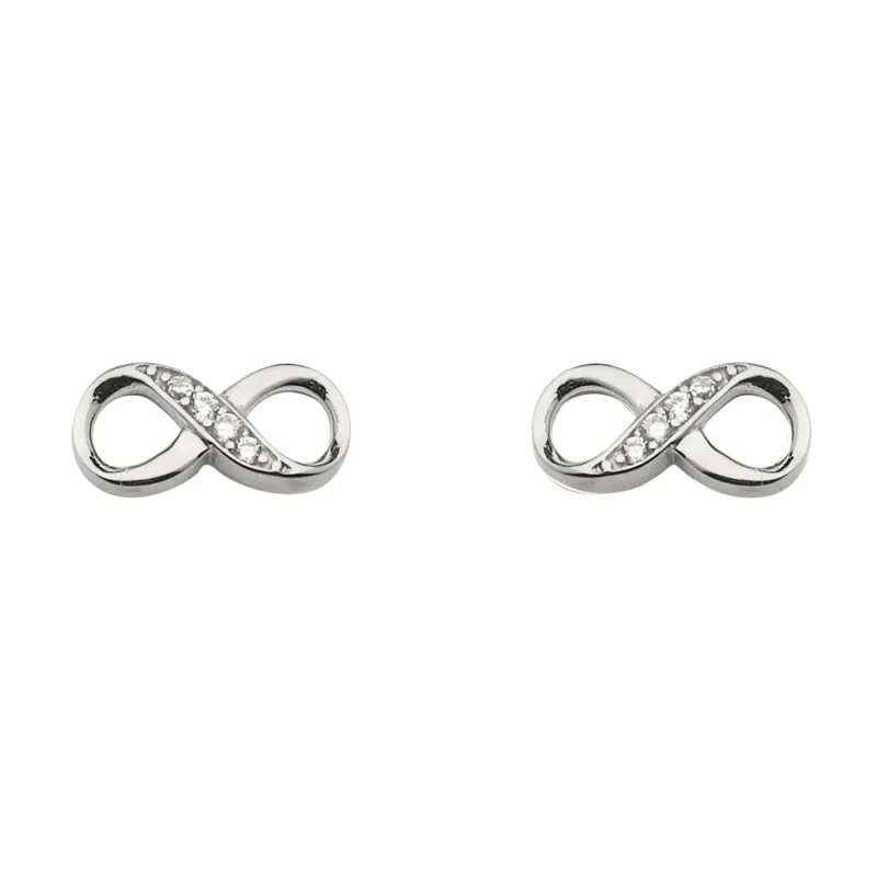 14KW CZ Infinity Earring w/Push Back