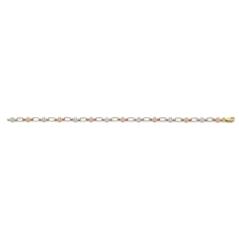 14K 3C Flower Bracelet