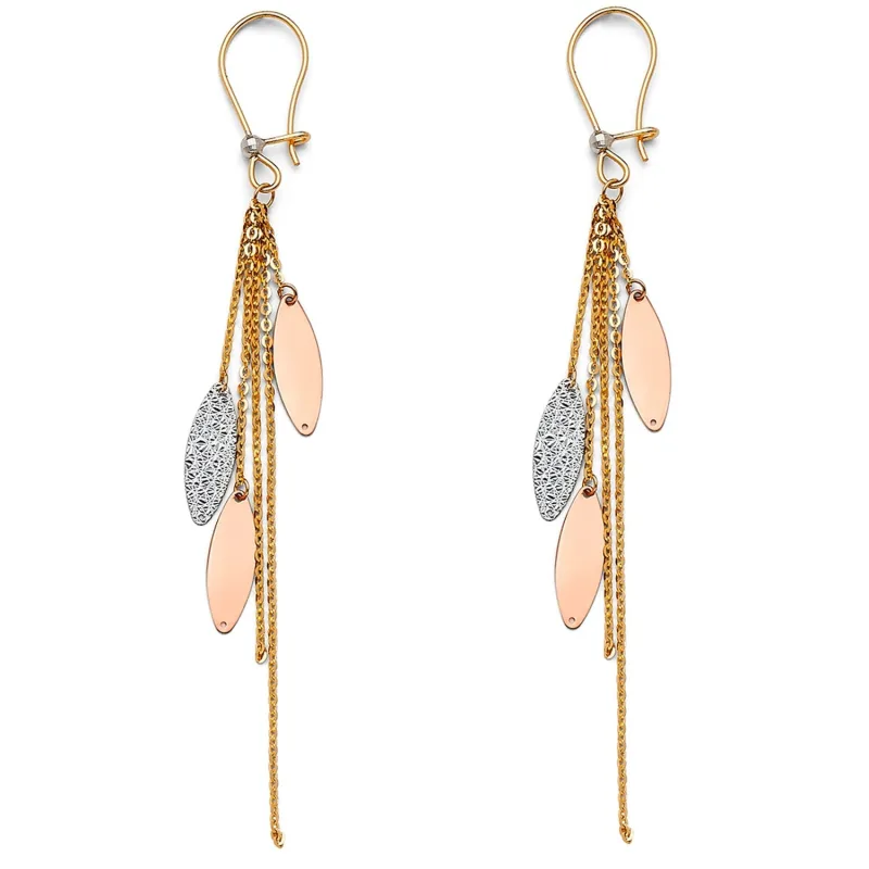 14K 3C DC DANGLE EARRING