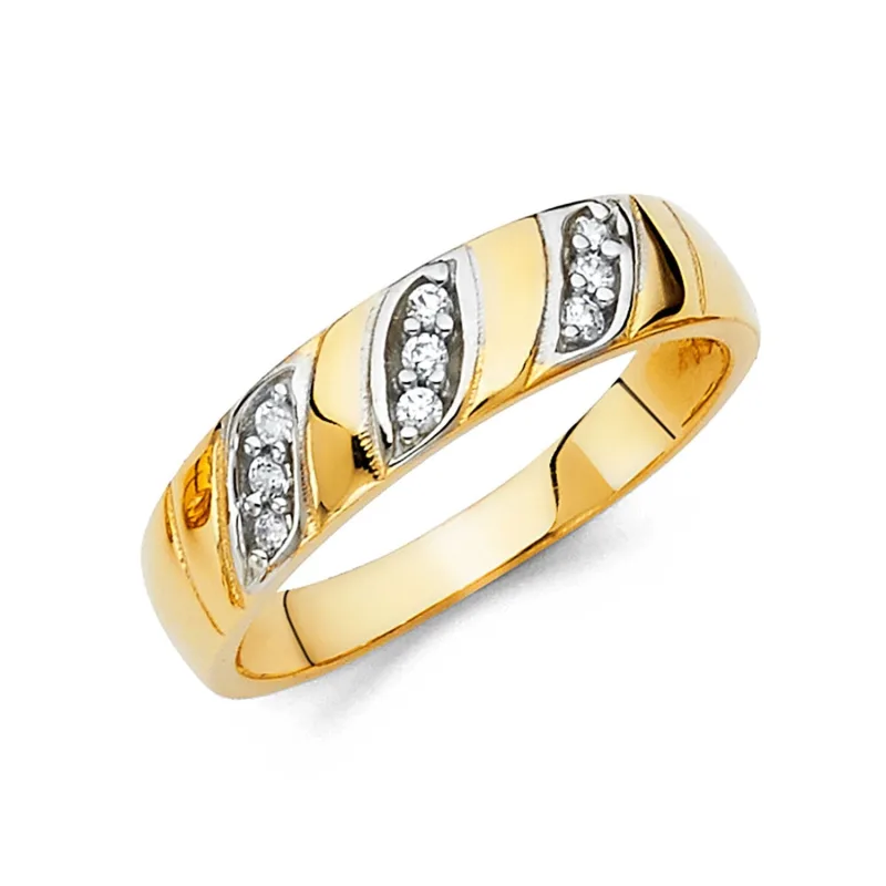 14KY CZ WEDDING BAND MEN (RG207)