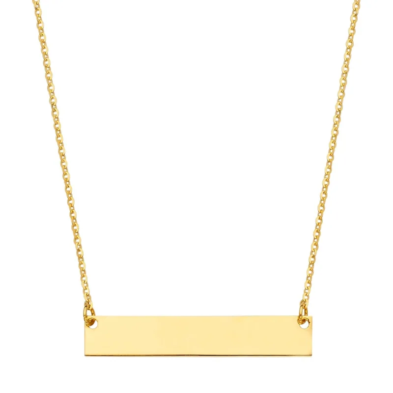14K Plain ID Chain Necklace