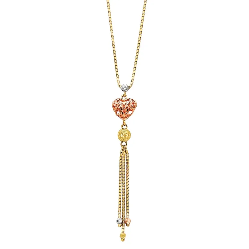 14K 3C LIGHT HANGING NECKLACE (NK76)