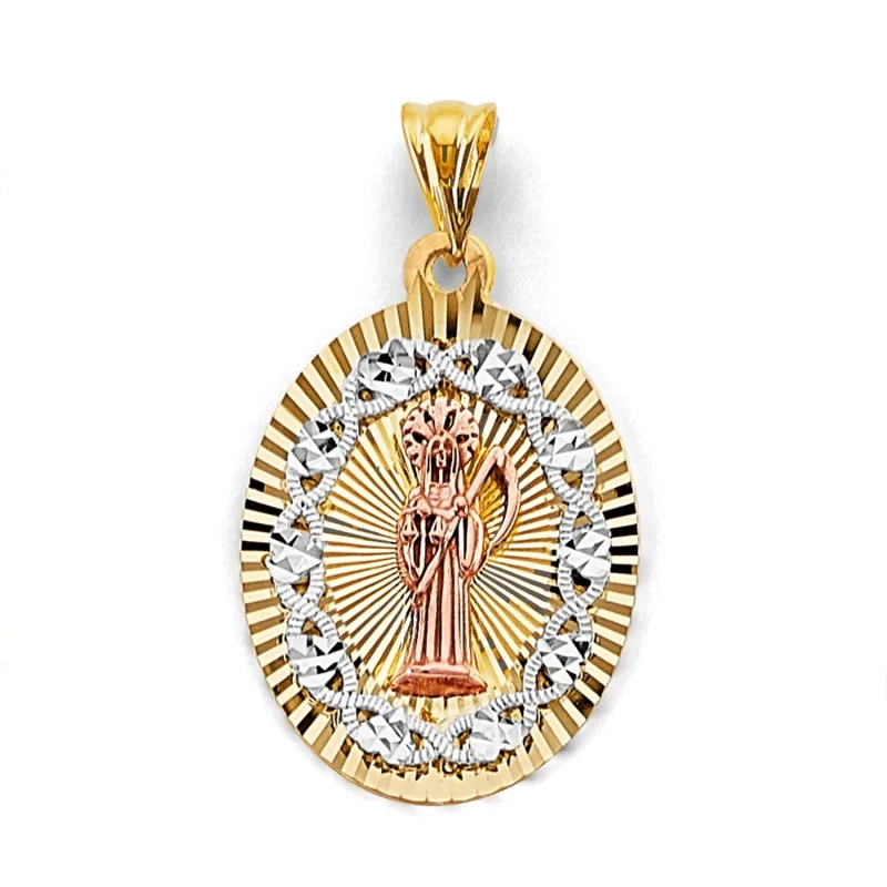 14K 3C Stamp Santa Muerte Pendant