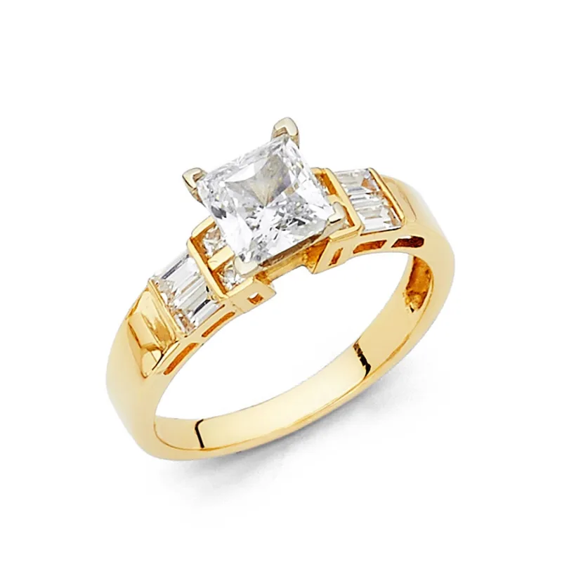 14KY PR CZ ENG RING W/PR BA SIDE