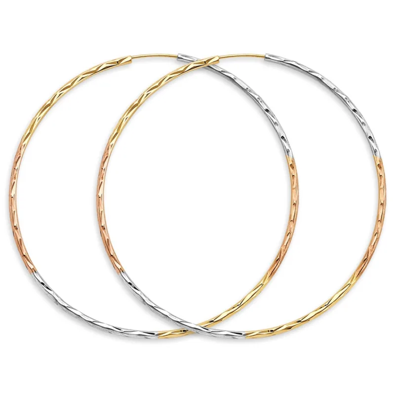 14K 3C 1.8mm Tube D.C. Endless Hoop Ear