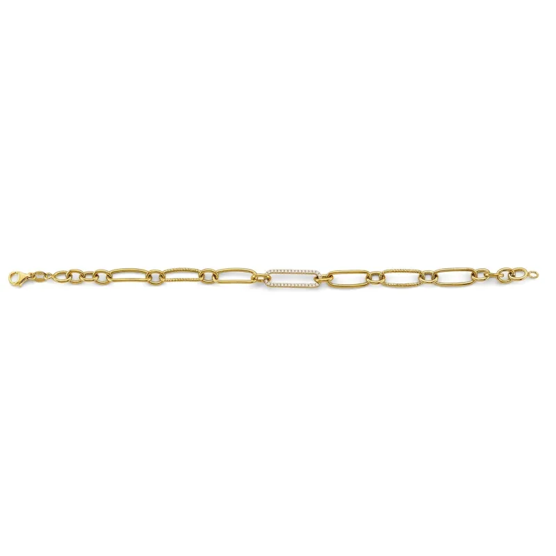 14KY CZ Fancy Link Bracelet