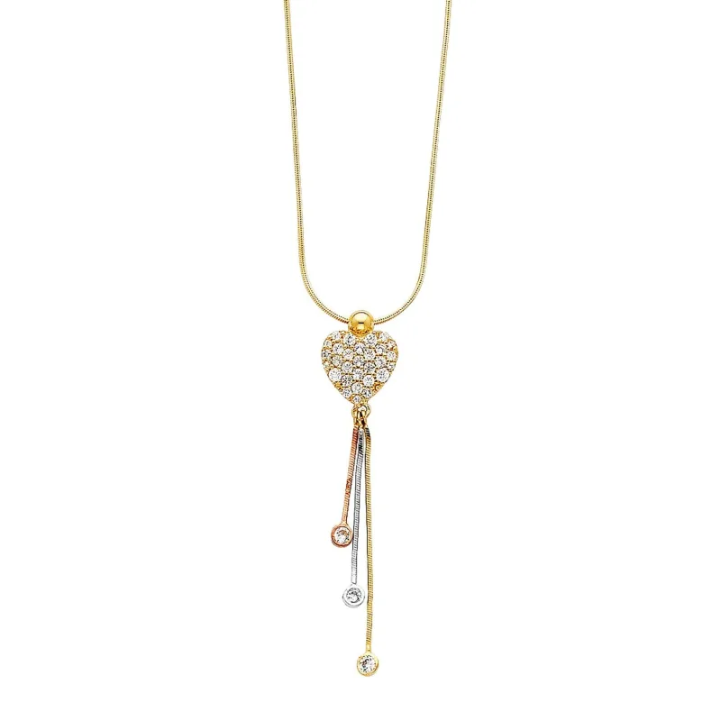 14K 3C LIGHT HANGING NECKLACE (NK77)