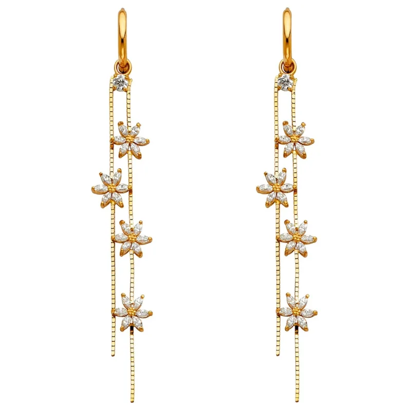 14KY CZ DANGLE HUGGIES