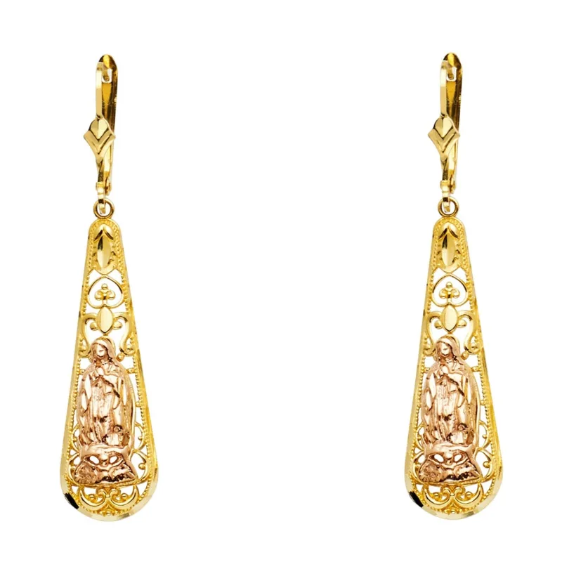 14K 2C G-LUPE T-DROP DANGLE EAR
