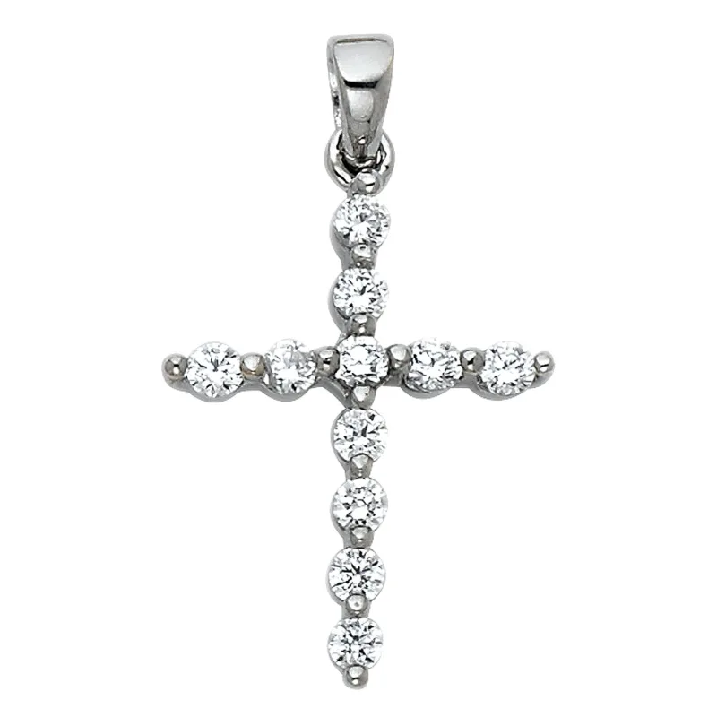 14KW CZ CROSS PENDANT (PT533)