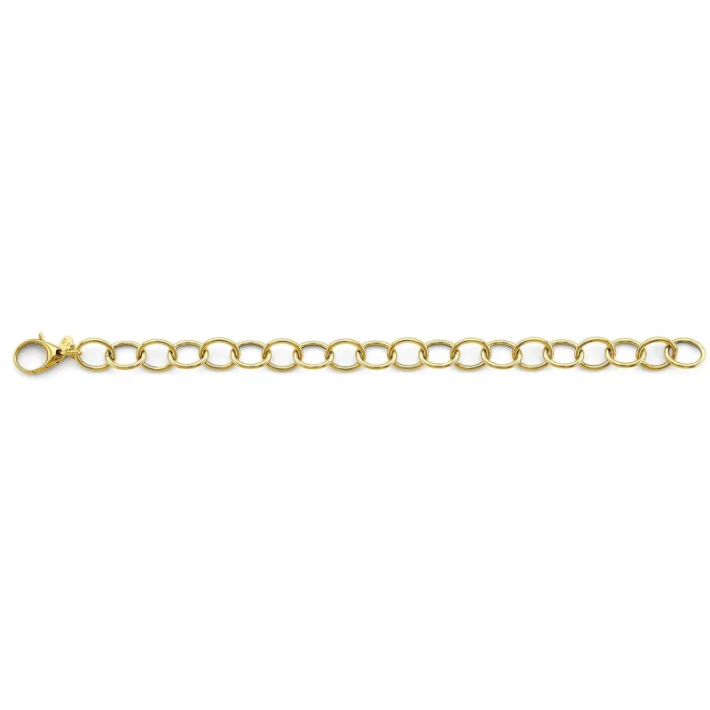14KY Hollow Oval Link Bracelet